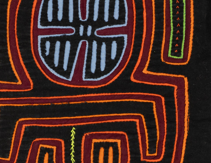 Black And Burgundy Pre-Colombian Design Mola