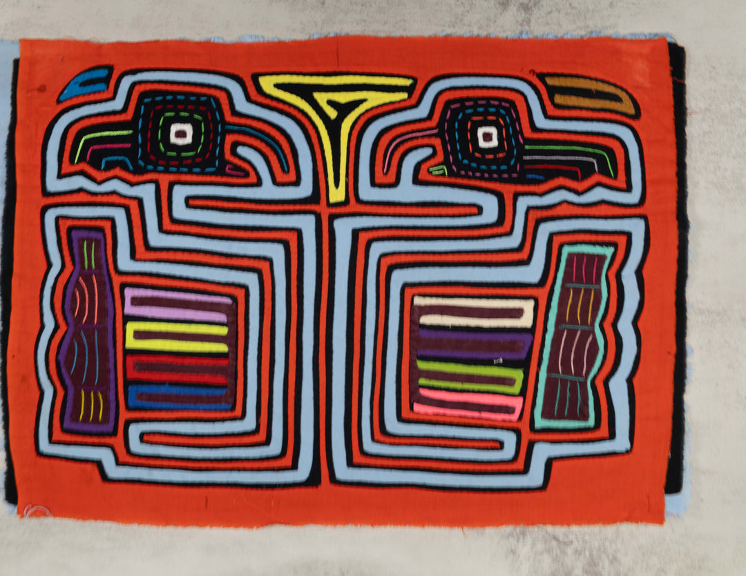 Orange And Blue Bird Optical Illusion Mola