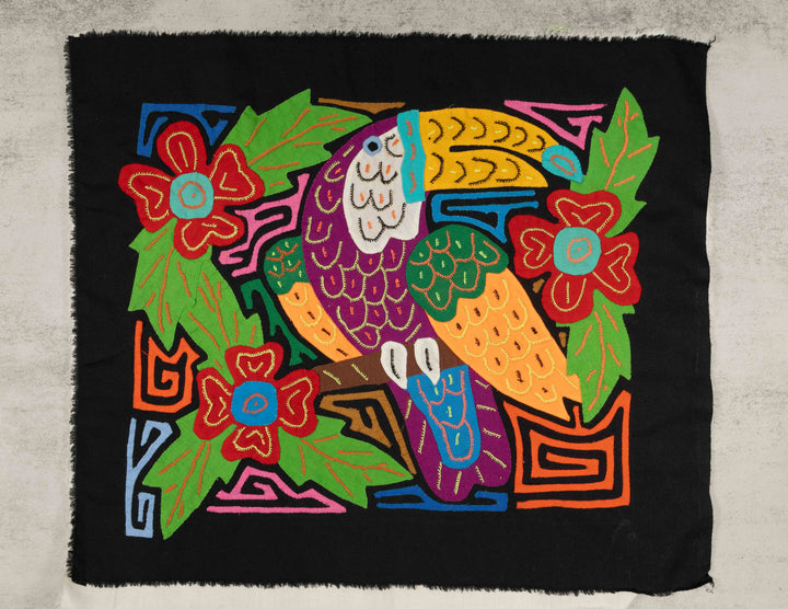 Purple And Gold Toucan Parrot Bird Mola