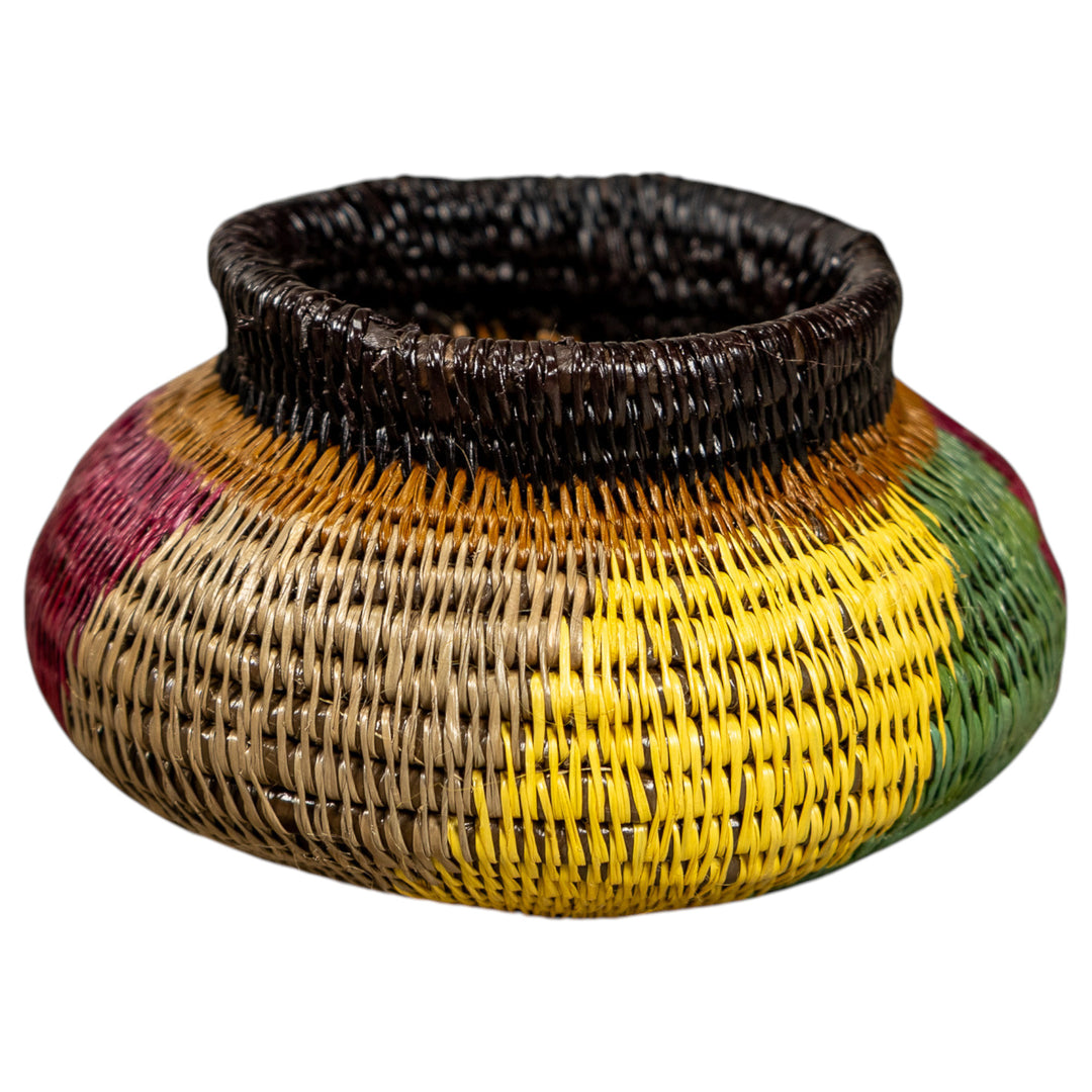 Small Multicolor Hand Woven Rainforest Basket