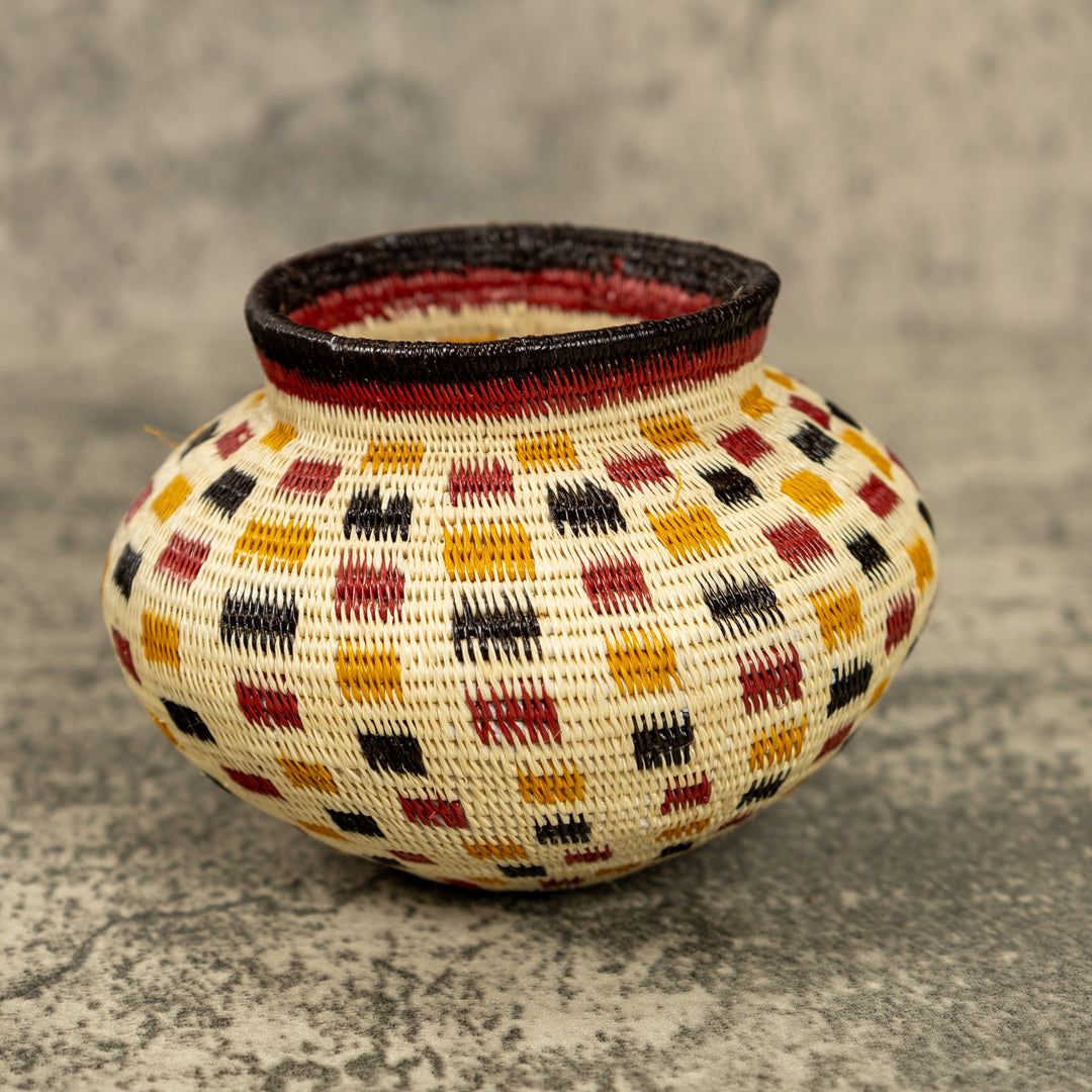 Small Multicolor Hand Woven Rainforest Basket