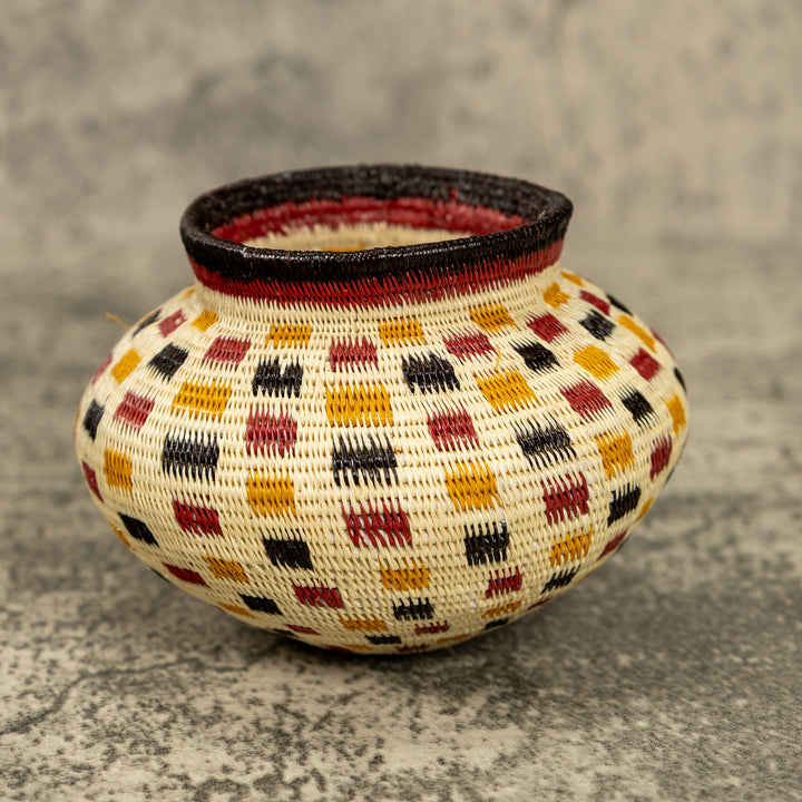Small Multicolor Hand Woven Rainforest Basket