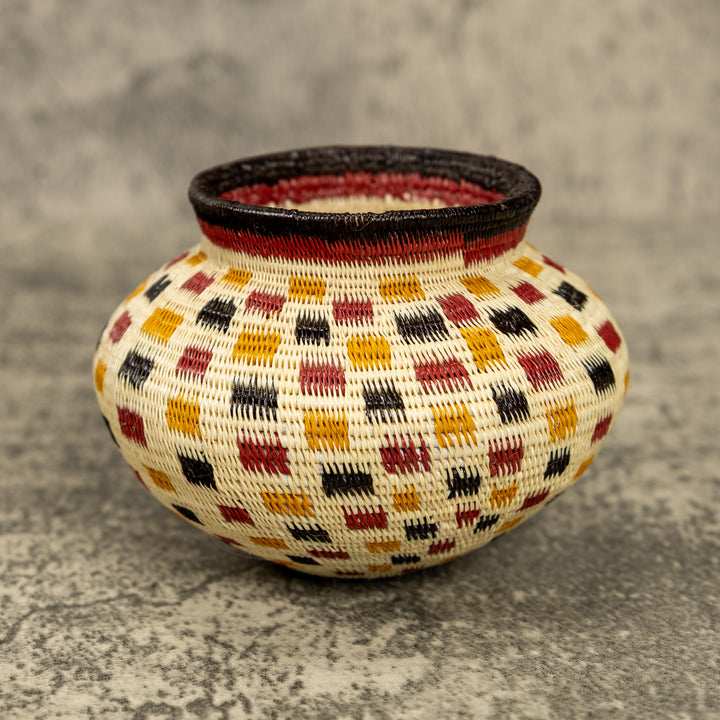 Small Multicolor Hand Woven Rainforest Basket