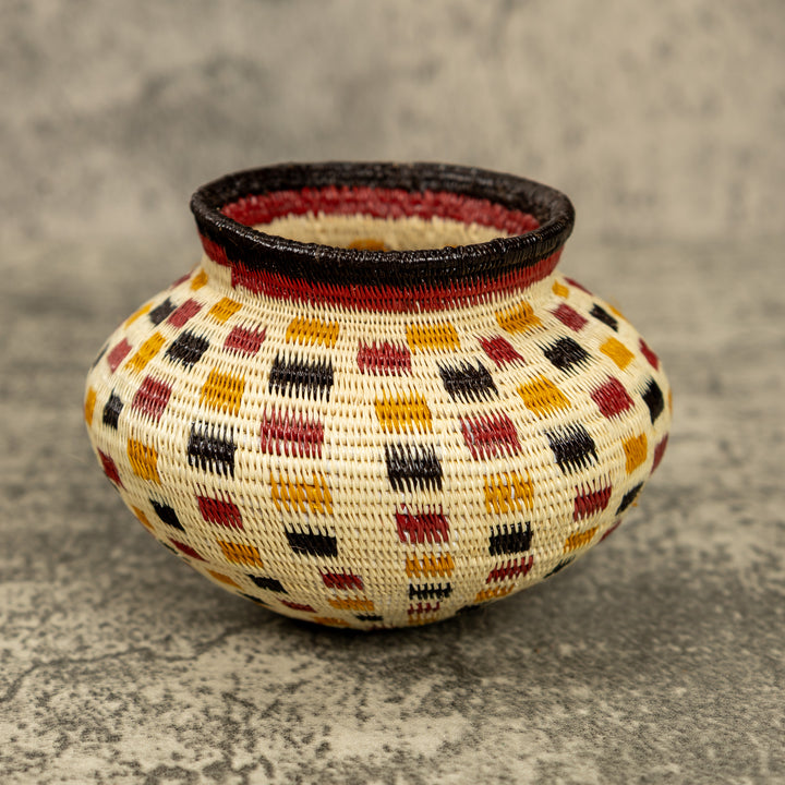 Small Multicolor Hand Woven Rainforest Basket