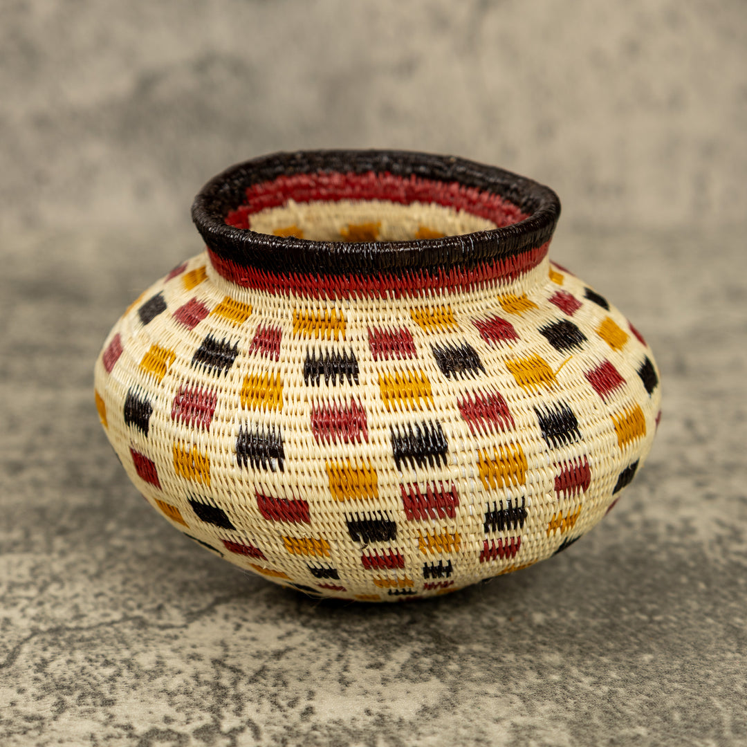 Small Multicolor Hand Woven Rainforest Basket