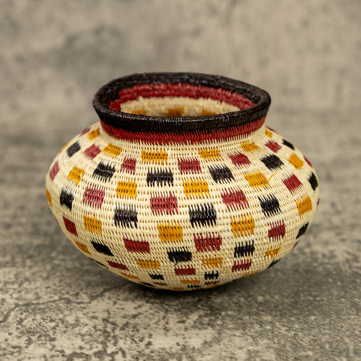 Small Multicolor Hand Woven Rainforest Basket