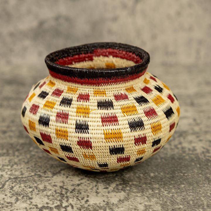 Small Multicolor Hand Woven Rainforest Basket