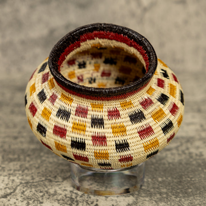 Small Multicolor Hand Woven Rainforest Basket