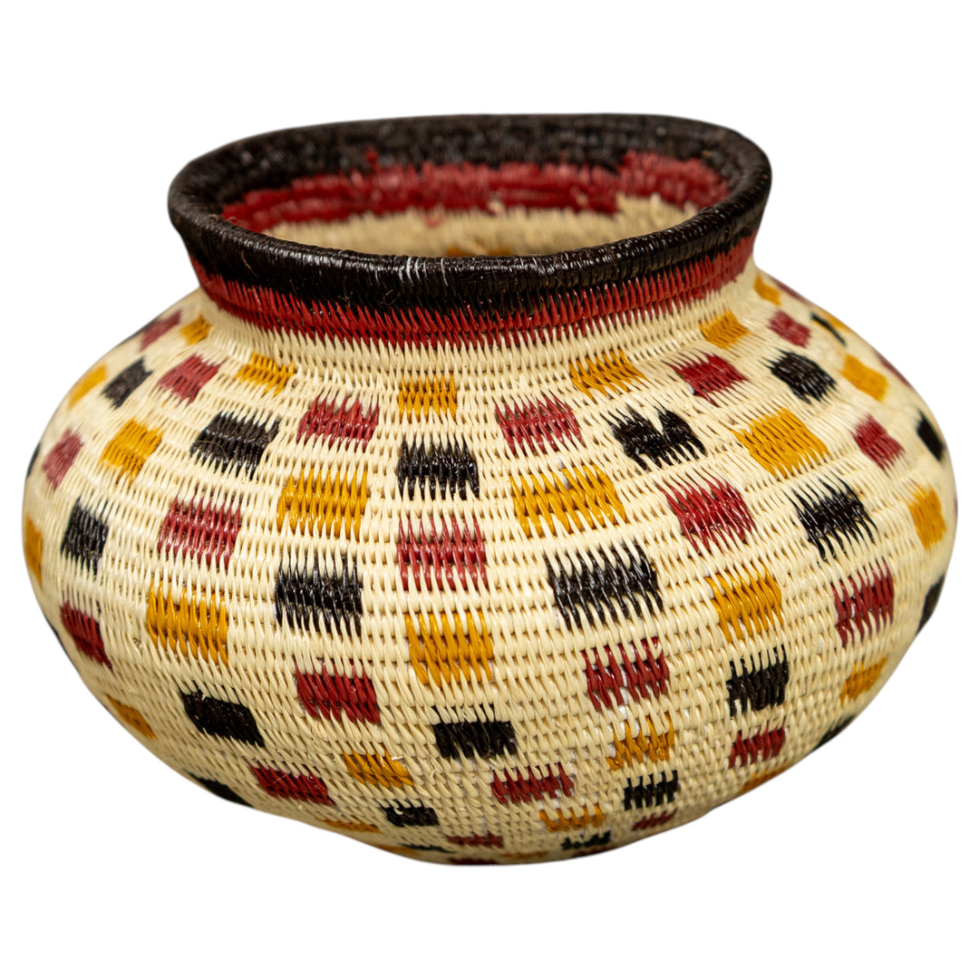 Small Multicolor Hand Woven Rainforest Basket