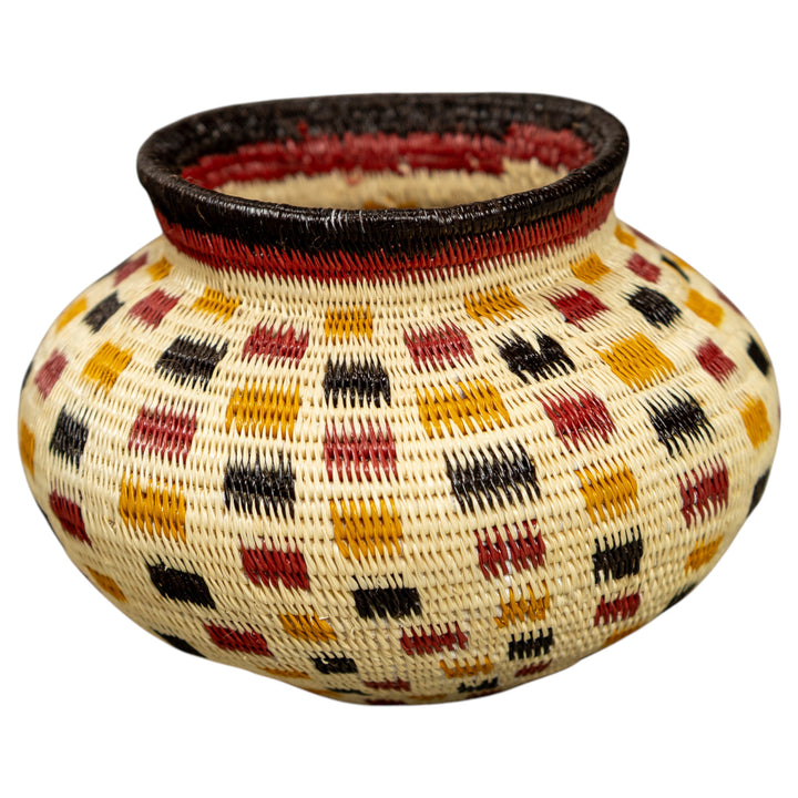 Small Multicolor Hand Woven Rainforest Basket