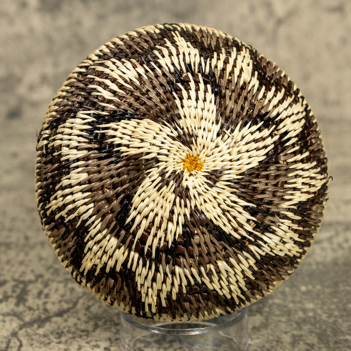 Gray And White Hand Woven Rainforest Basket