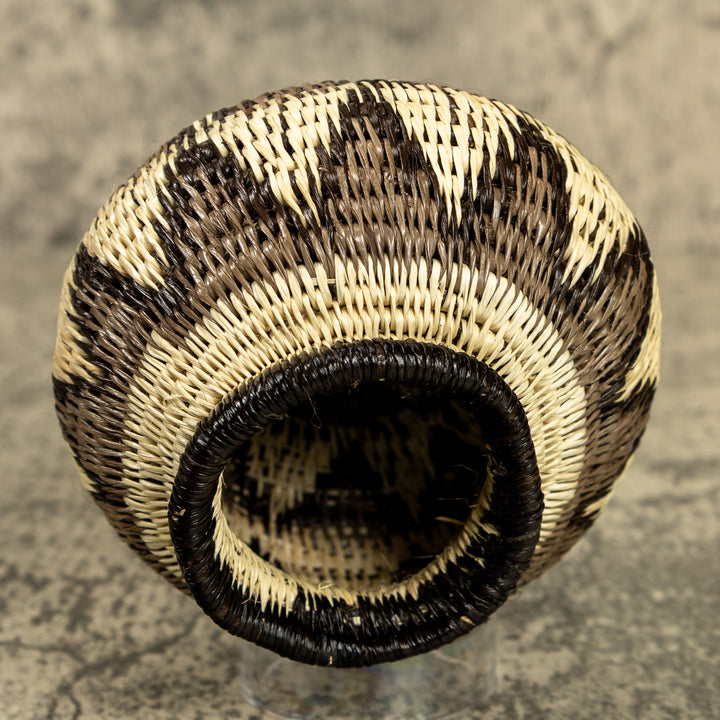 Gray And White Hand Woven Rainforest Basket