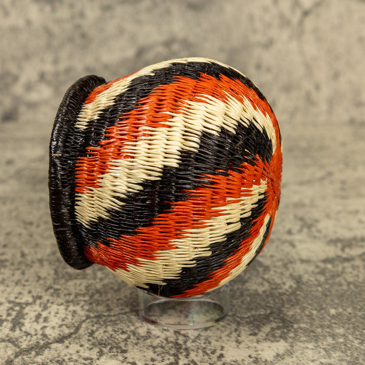 Orange And Black Hand Woven Rainforest Basket