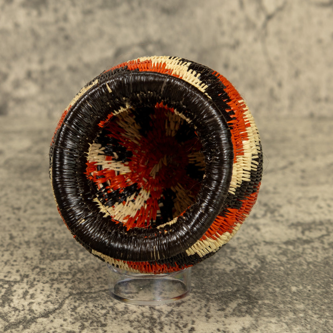 Orange And Black Hand Woven Rainforest Basket
