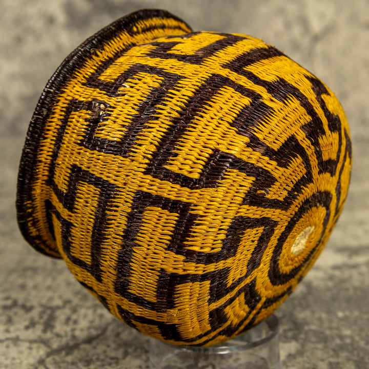 Gold And Black Hand Woven Rainforest Basket