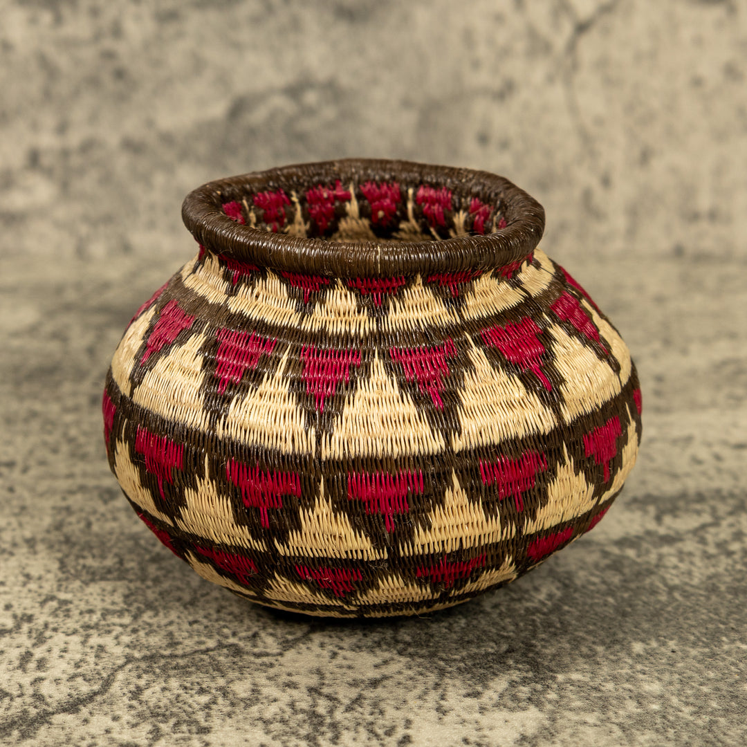 Feathered Hand Woven Rainforest Basket
