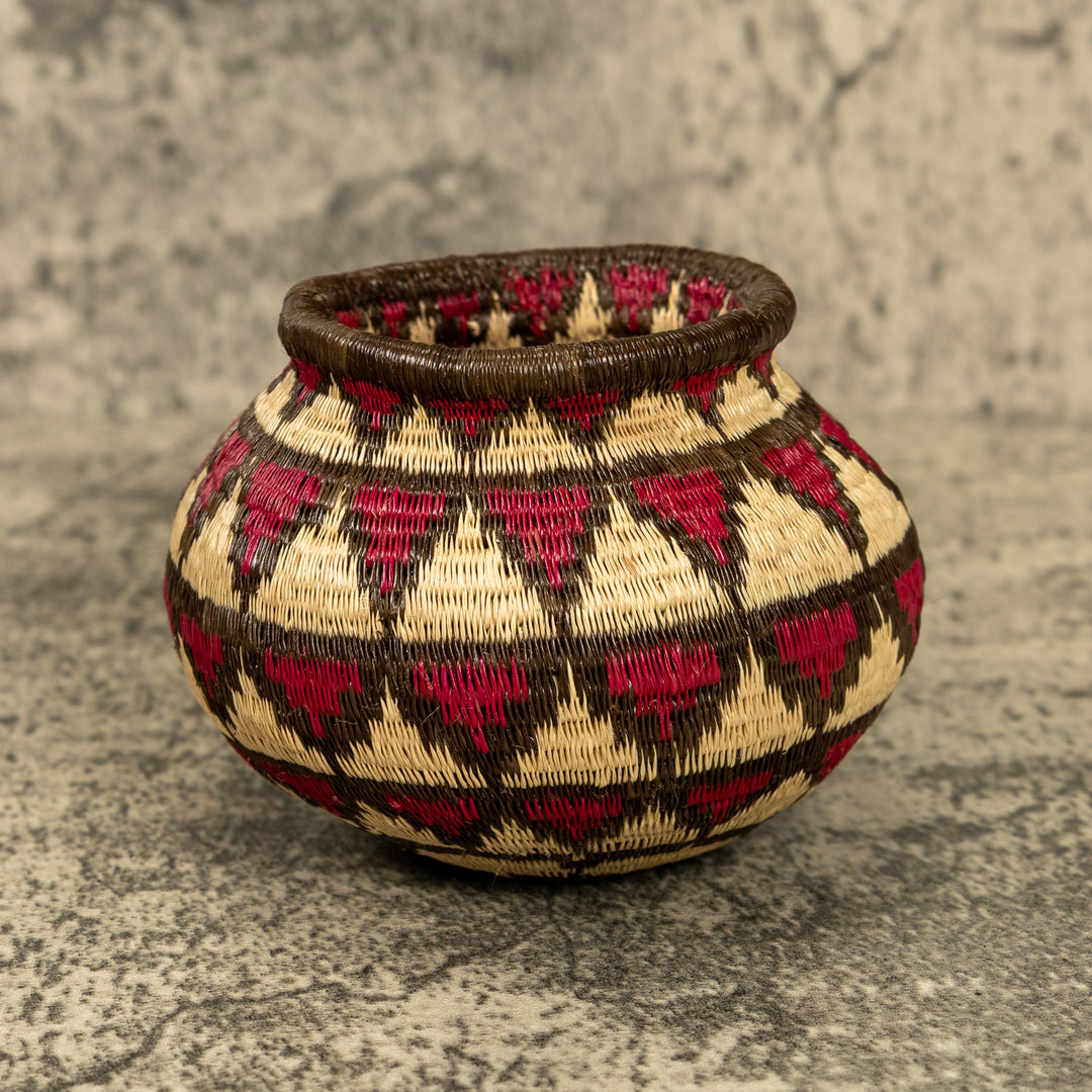 Feathered Hand Woven Rainforest Basket