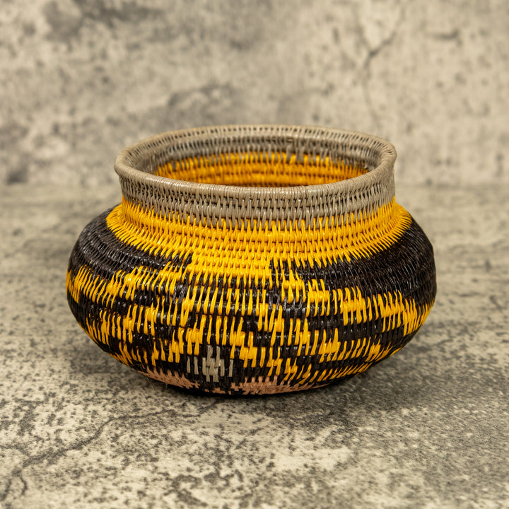 Gold And Black Hand Woven Rainforest Basket