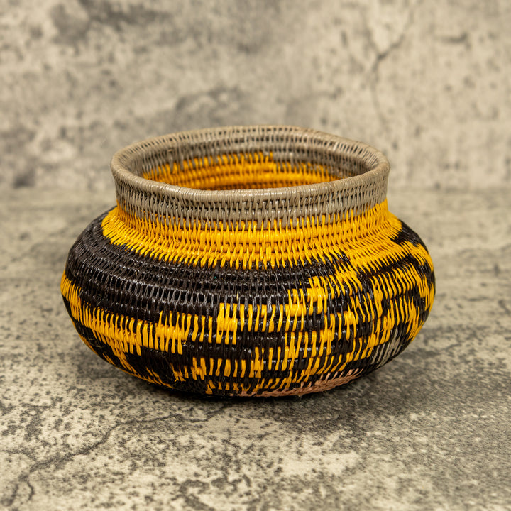 Gold And Black Hand Woven Rainforest Basket