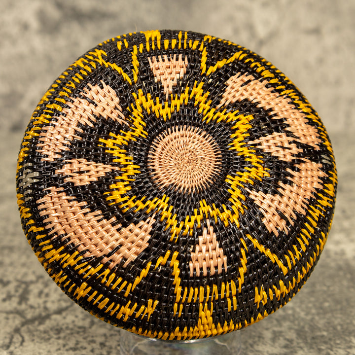 Gold And Black Hand Woven Rainforest Basket