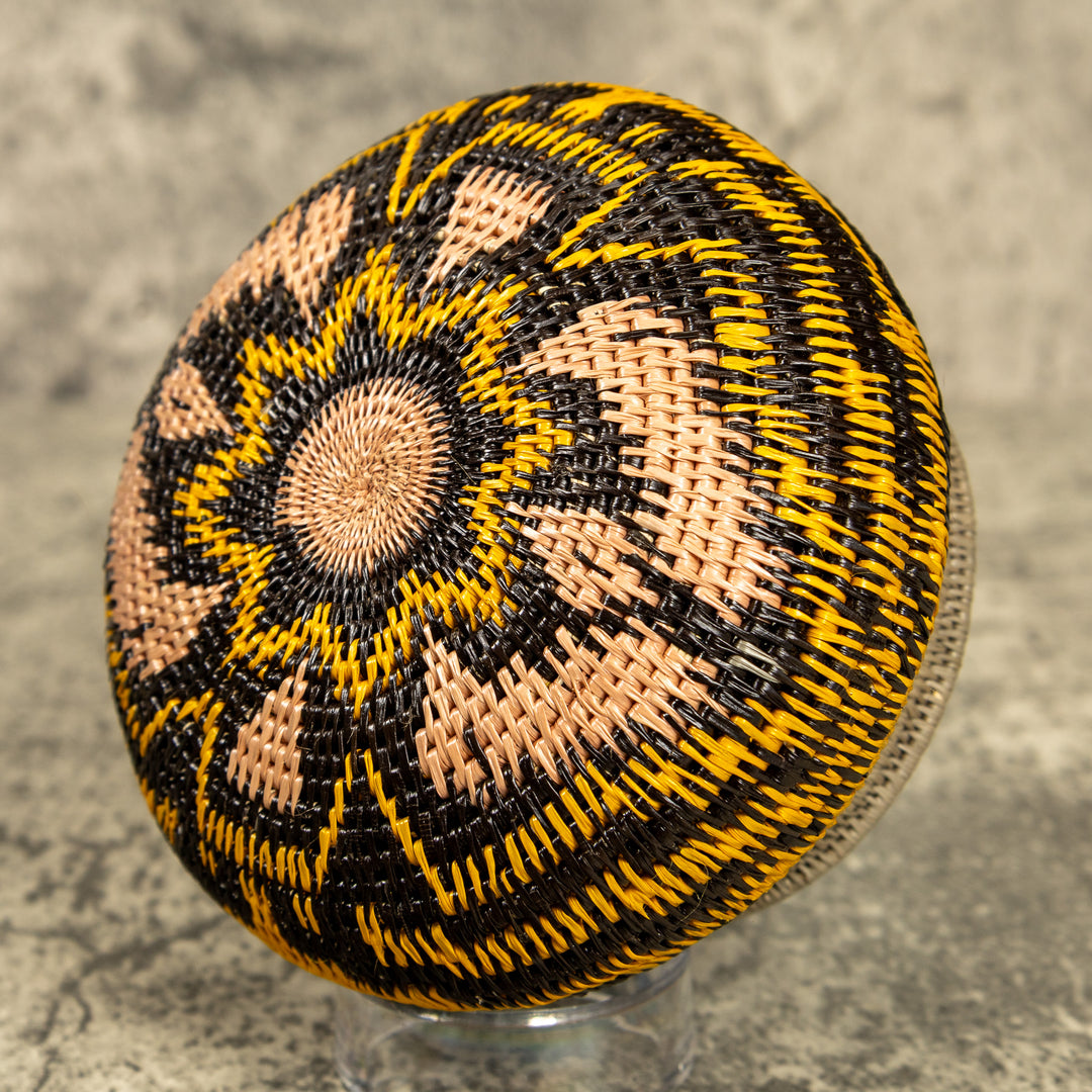 Gold And Black Hand Woven Rainforest Basket