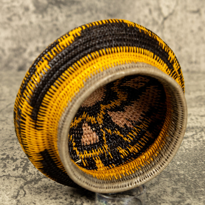 Gold And Black Hand Woven Rainforest Basket