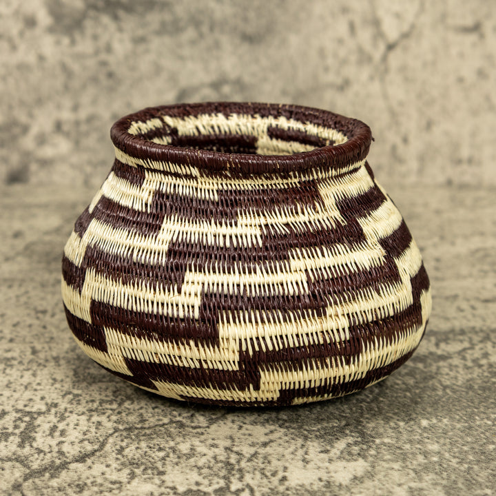 Black And White Hand Woven Rainforest Basket