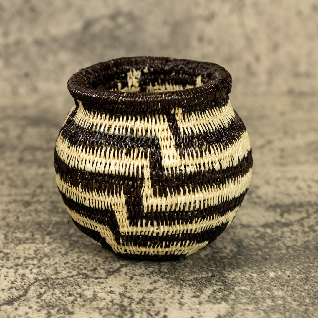Black And White Hand Woven Rainforest Basket