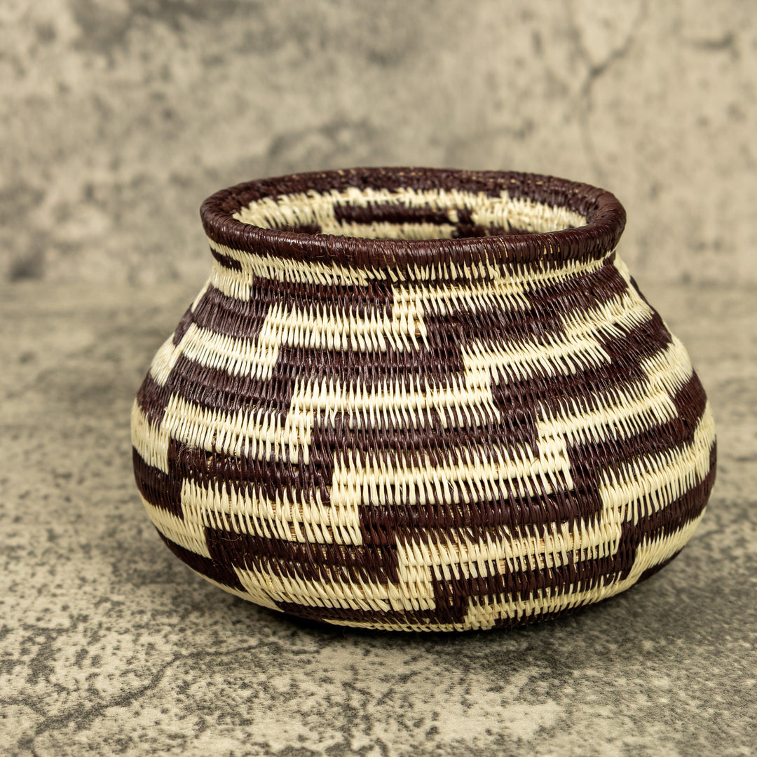 Black And White Hand Woven Rainforest Basket