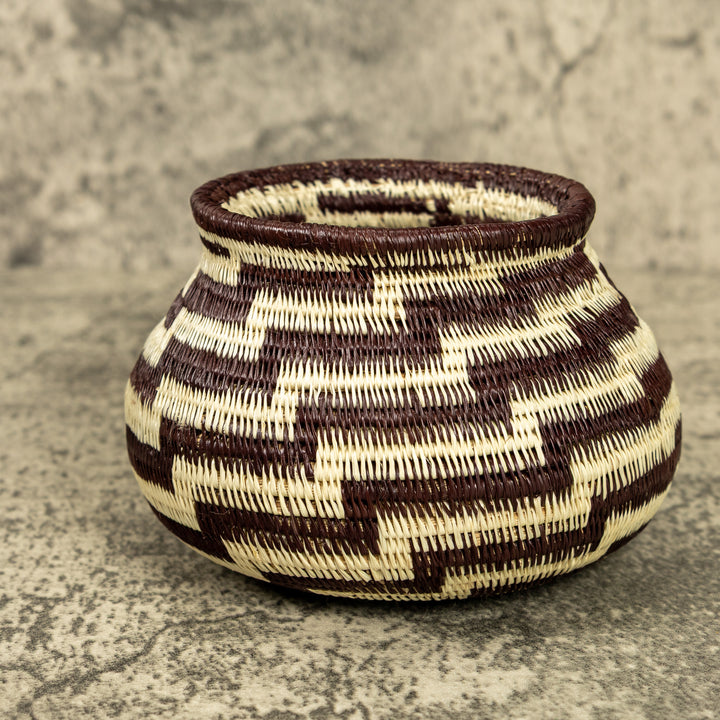 Black And White Hand Woven Rainforest Basket