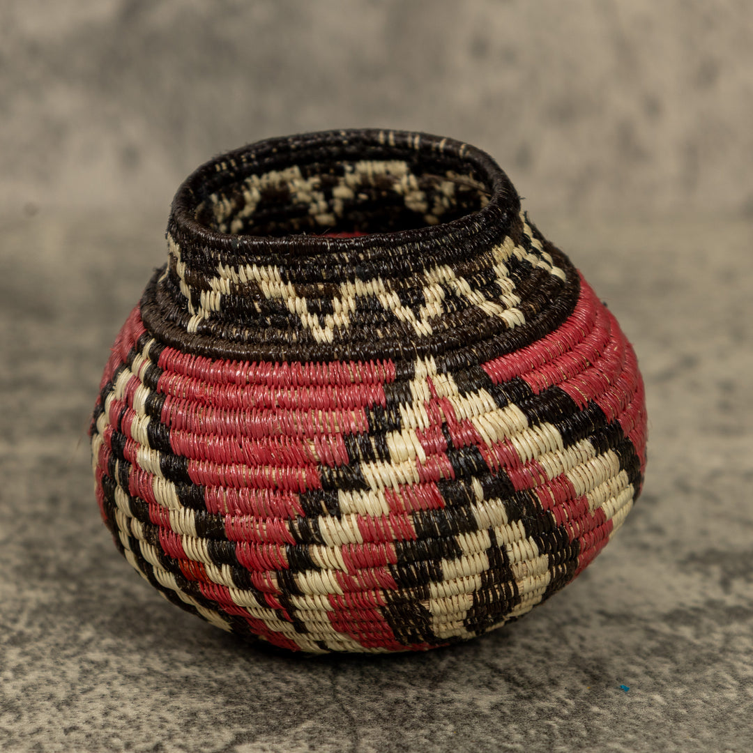 Small Copper Flower Petal Hand Woven Rainforest Basket