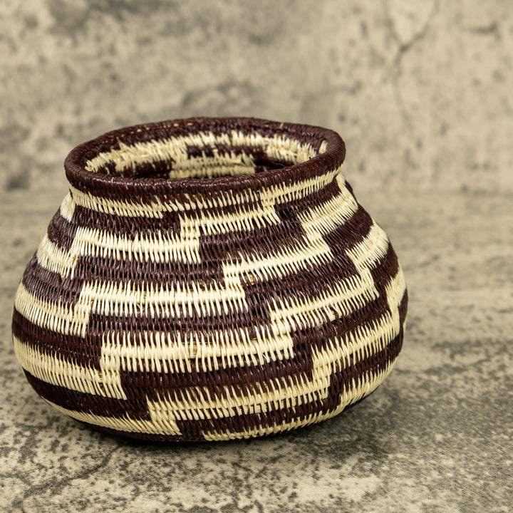 Black And White Hand Woven Rainforest Basket
