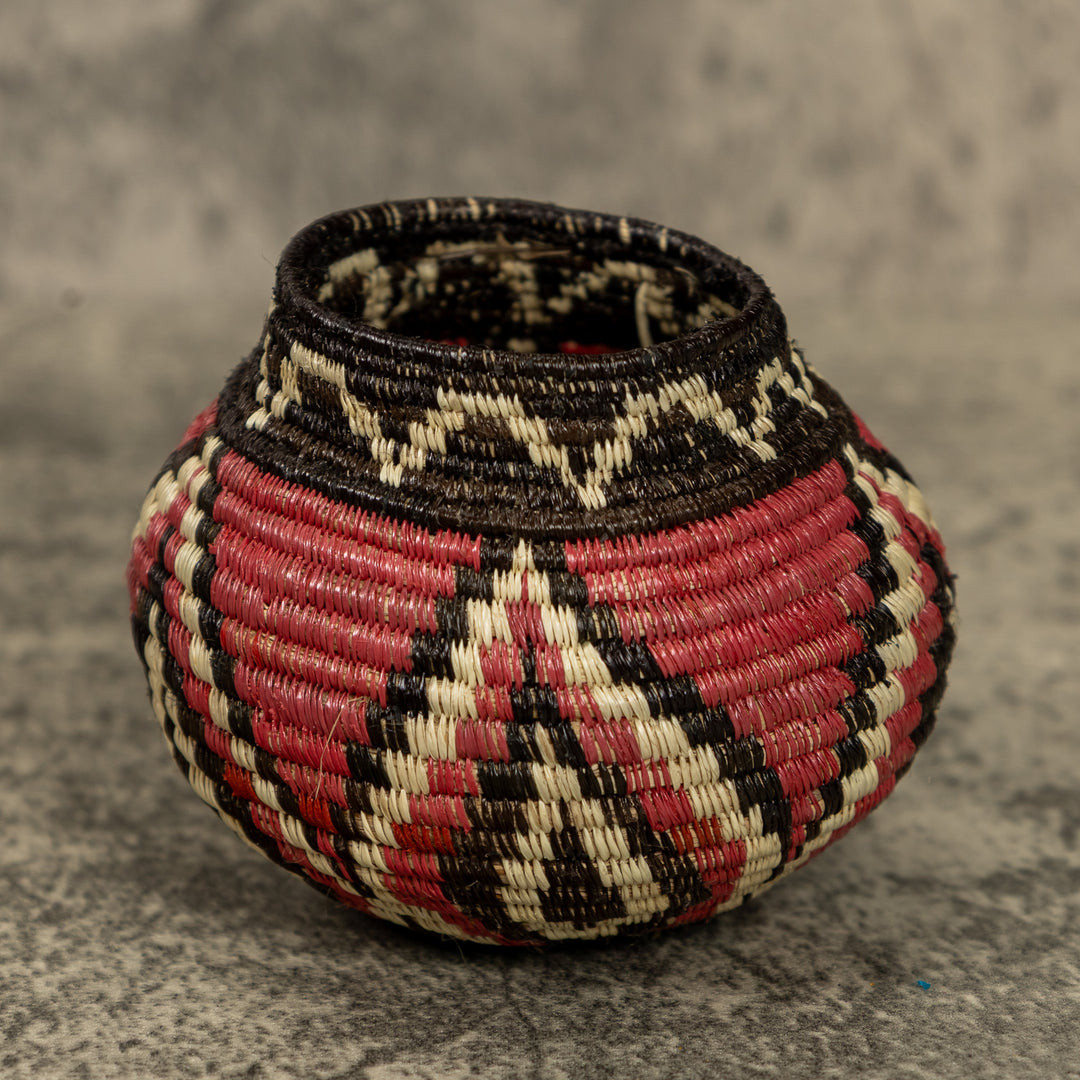 Small Copper Flower Petal Hand Woven Rainforest Basket