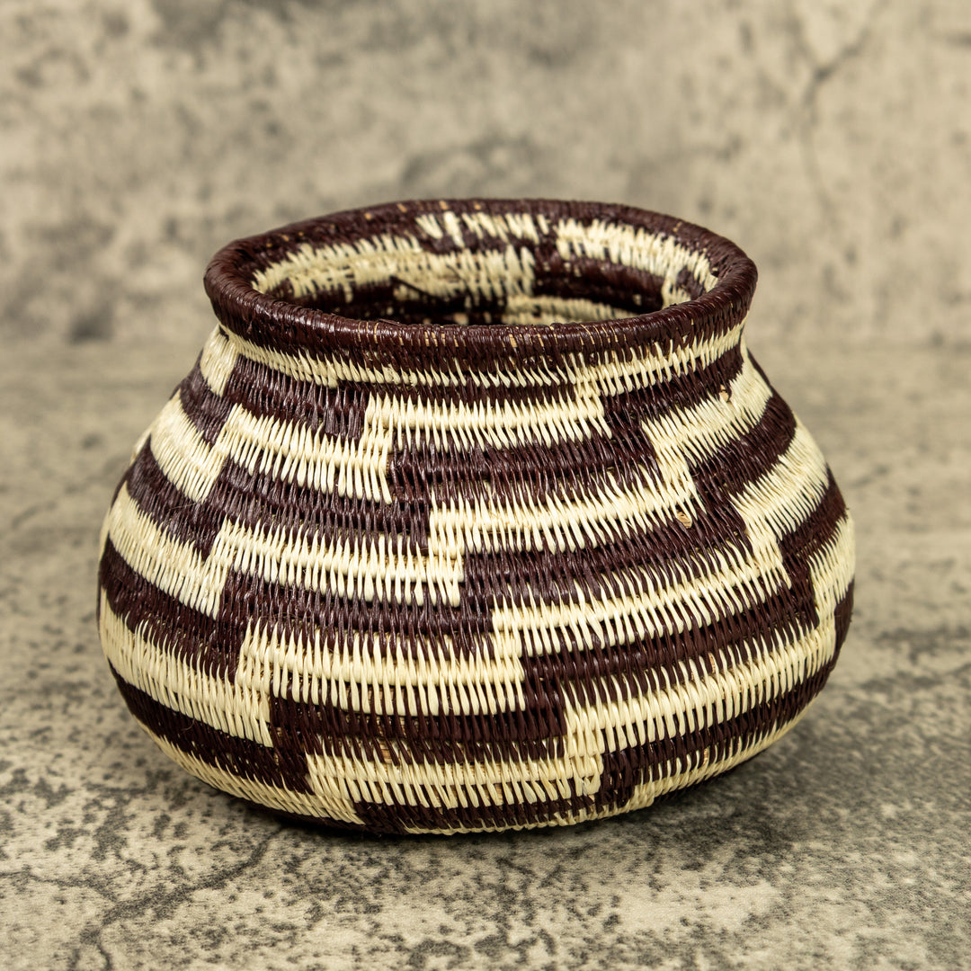 Black And White Hand Woven Rainforest Basket