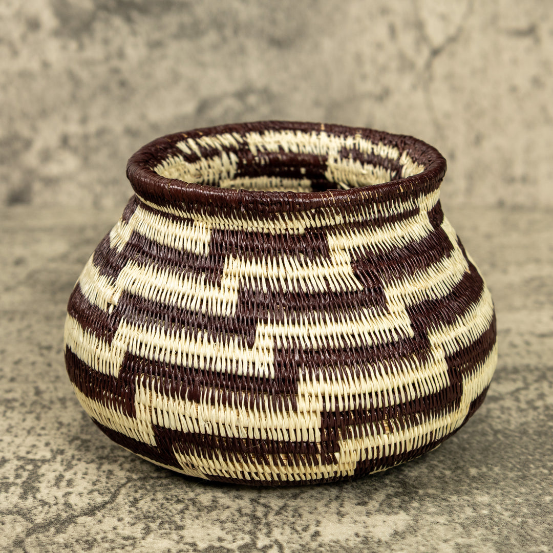 Black And White Hand Woven Rainforest Basket