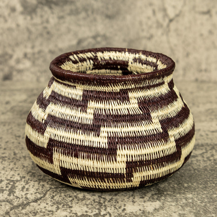 Black And White Hand Woven Rainforest Basket