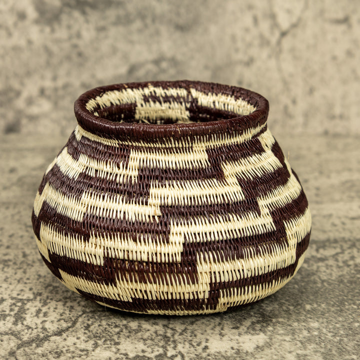 Black And White Hand Woven Rainforest Basket