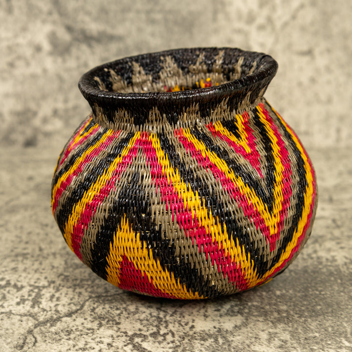 Waves Of Color Hand Woven Rainforest Basket