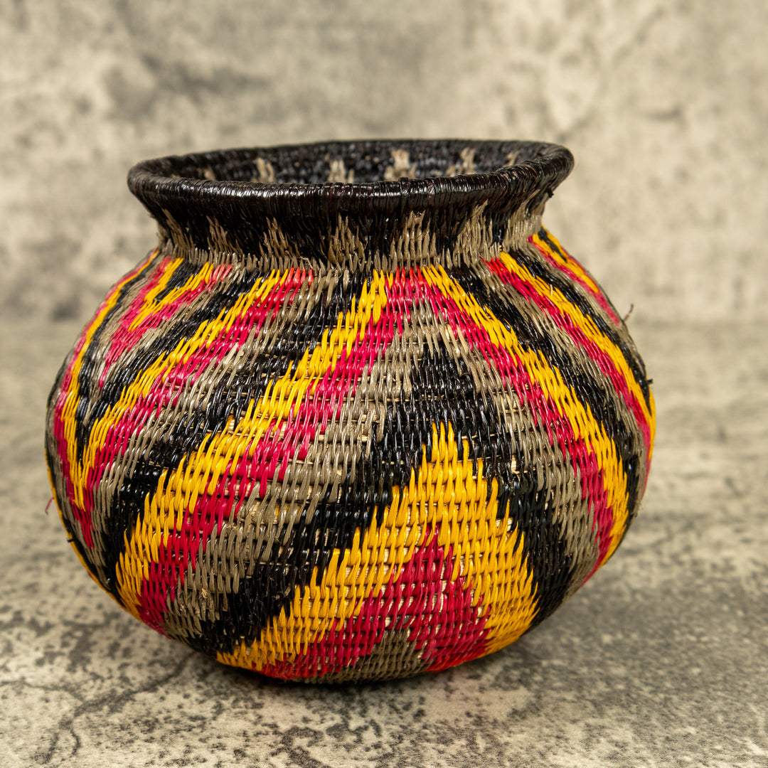 Waves Of Color Hand Woven Rainforest Basket