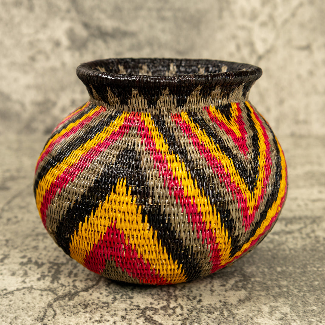 Waves Of Color Hand Woven Rainforest Basket