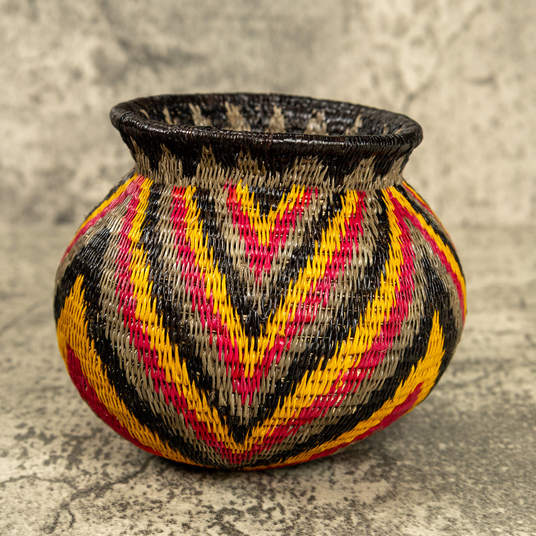 Waves Of Color Hand Woven Rainforest Basket
