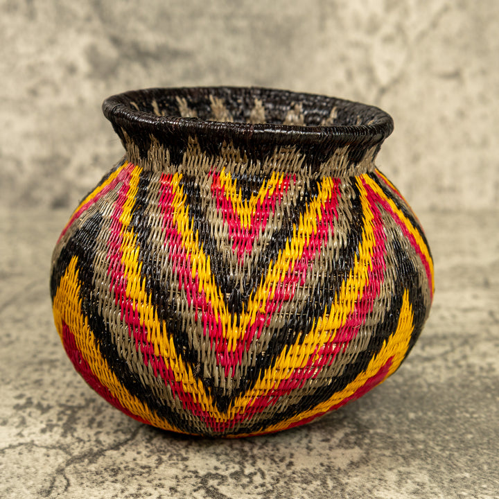 Waves Of Color Hand Woven Rainforest Basket