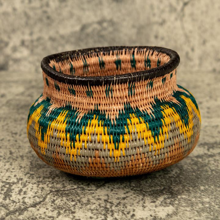 Electric Waves Hand Woven Rainforest Basket