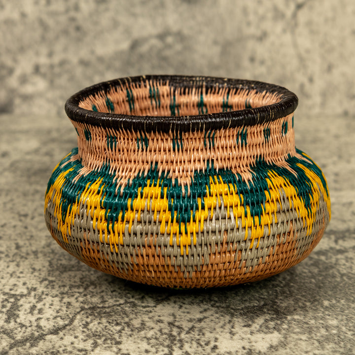 Electric Waves Hand Woven Rainforest Basket