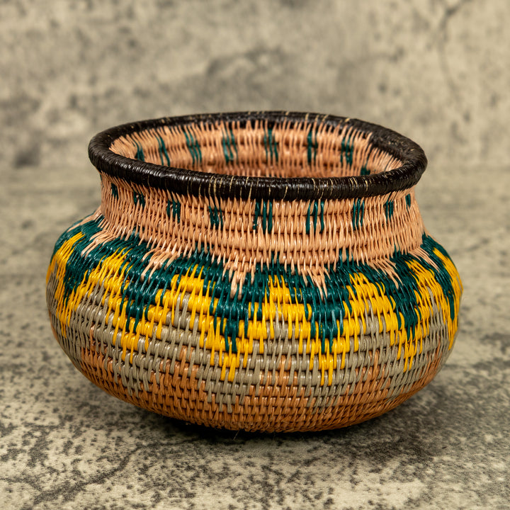 Electric Waves Hand Woven Rainforest Basket