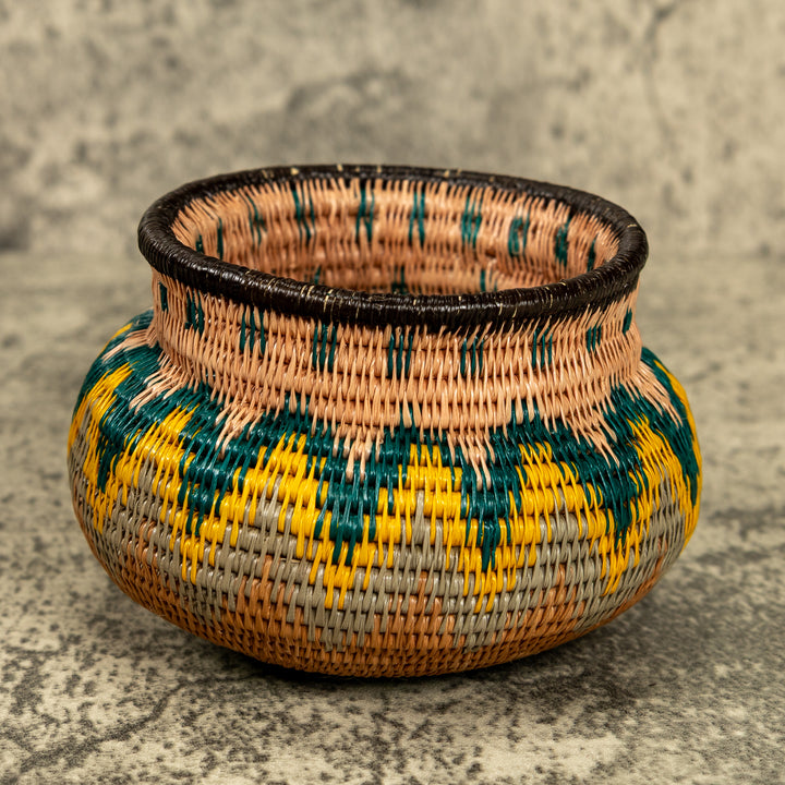 Electric Waves Hand Woven Rainforest Basket