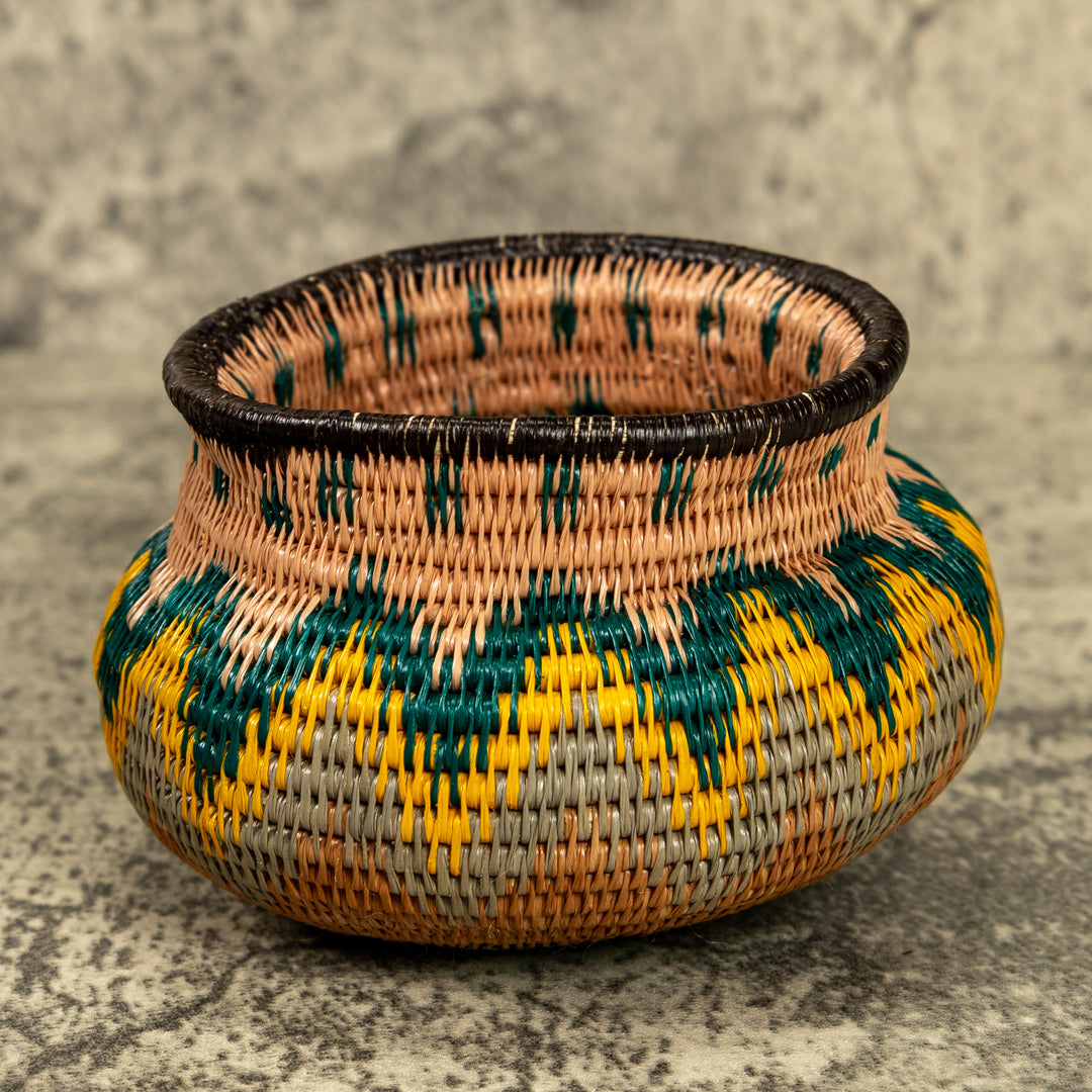 Electric Waves Hand Woven Rainforest Basket