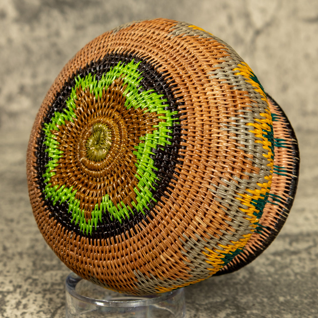Electric Waves Hand Woven Rainforest Basket