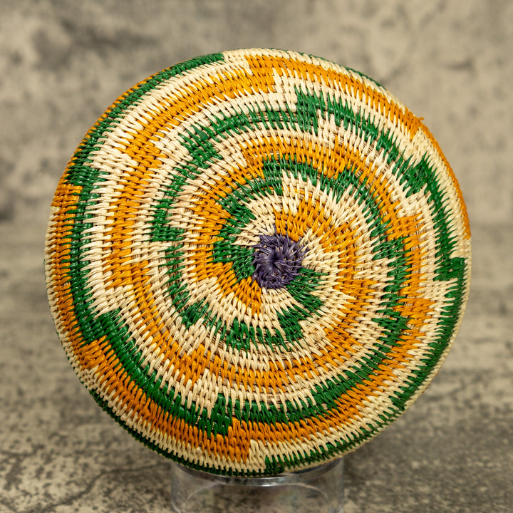 Green And Gold Hand Woven Rainforest Basket