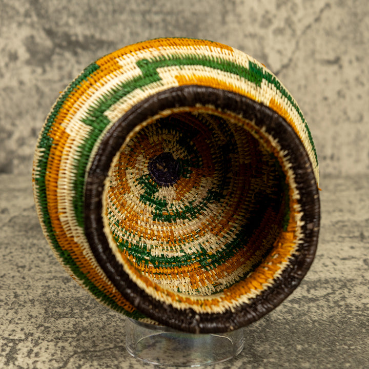 Green And Gold Hand Woven Rainforest Basket
